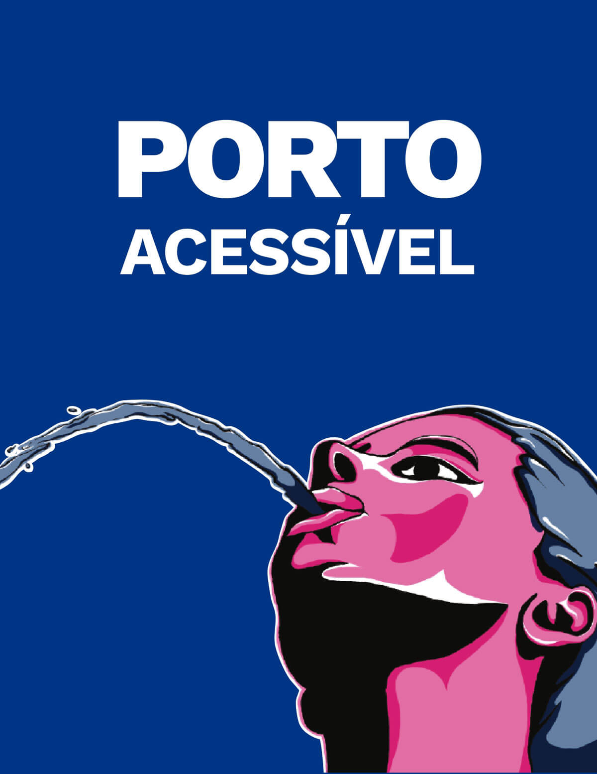Ilustração do perfil de um rosto humano soprando água em forma de arco.